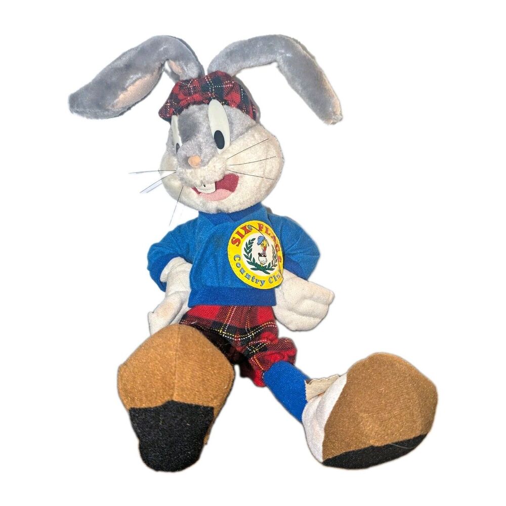 Warner Bros. Looney Tunes Bugs Bunny Six Flags Plush 1998 MPN 98155
